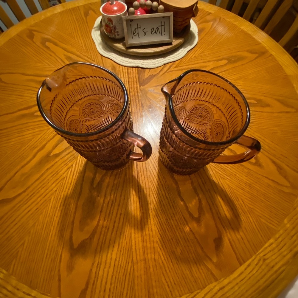 Pioneer Woman Adeline Embossed Plum Pitcher